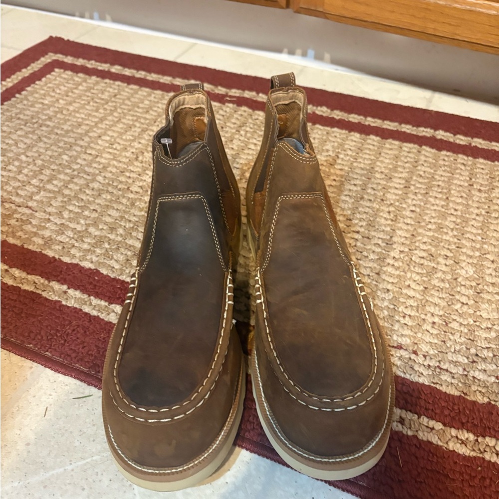Twisted X Men's 4" Chelsea Wedge Sole Boots - Oiled Saddle Comp Toe - Picture 3 of 10